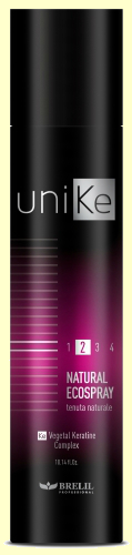 Brelil Лак для волос нормальной фиксации без газа / UNIKE NATURAL ECO SPRAY, 300 мл.