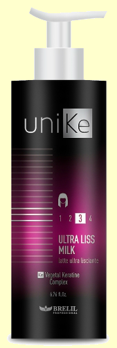 Brelil Молочко для гладкости и выпрямления волос с термозащитой / UNIKE ULTRA-LISS MILK, 200 мл.