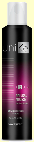 Brelil Мусс для укладки волос нормальной фиксации / UNIKE NATURAL MOUSSE, 300 мл.