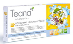 Teana Ампулированный концентрат «Нормализующий жирность кожи», 10х2мл.