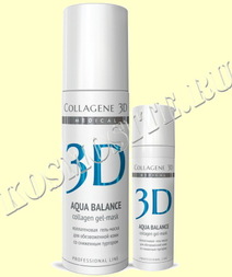 Collagen 3D AQUA BALANCE Проф. Коллагеновая гель-маска для обезвоженной кожи со сниженным тургором, 130 мл.