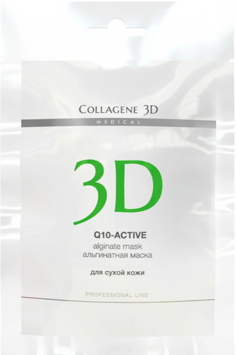 Collagen 3D Q10-ACTIVE Проф. Альгинатная маска с маслом арганы, коэнзимом Q10 и витамином Е, 30 гр.